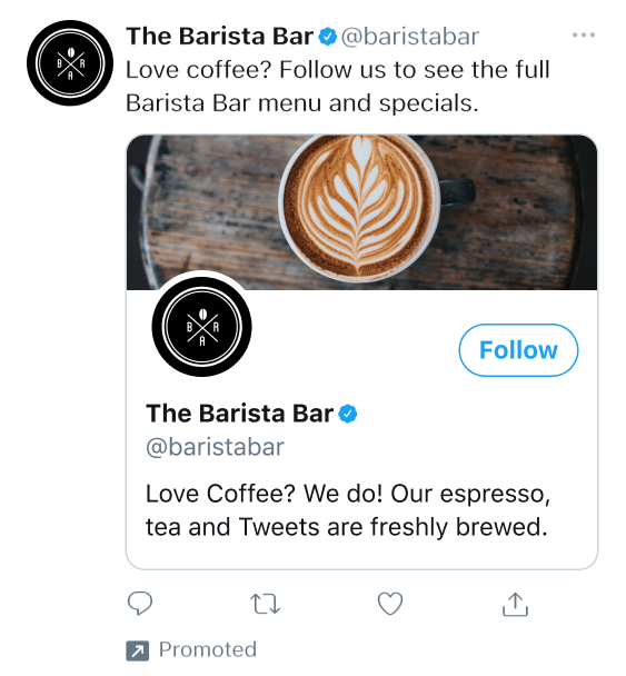 Image of a Tweet from The Barista Bar