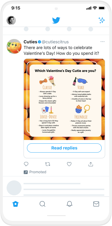 Screenshot example of Twitter image ad