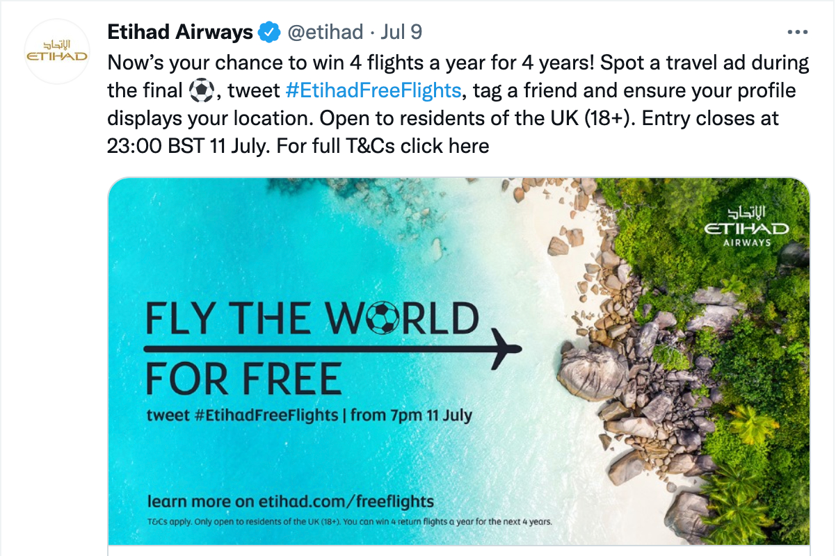 エティハド航空のツイート活用事例